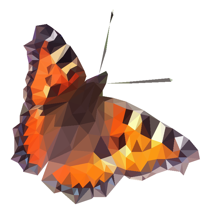 butterfly sommerfugl illustration low poly