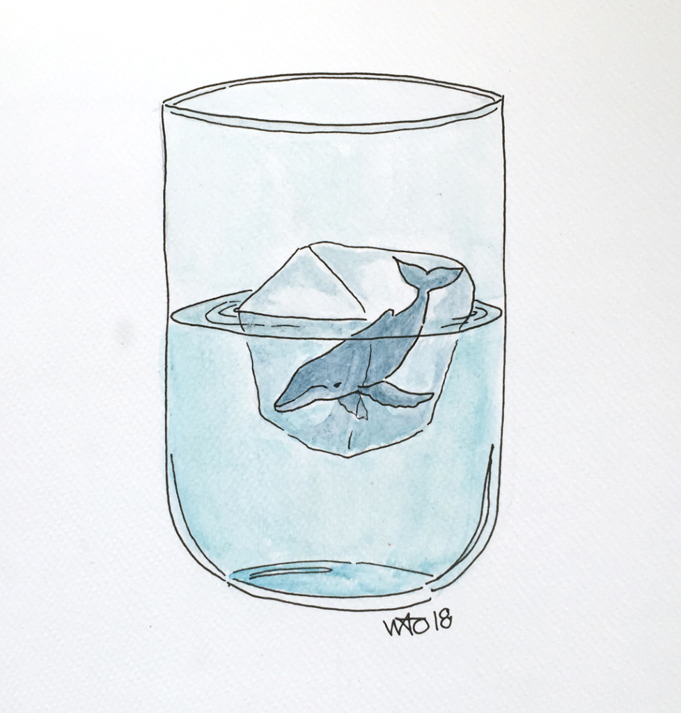 Whale ice illustration akvarel